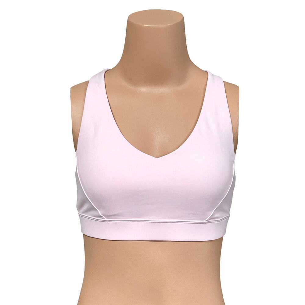 CRZ YOGA Butterbreeze V-Neck Bra Sz S New Strawberry Pink Adjustable Straps